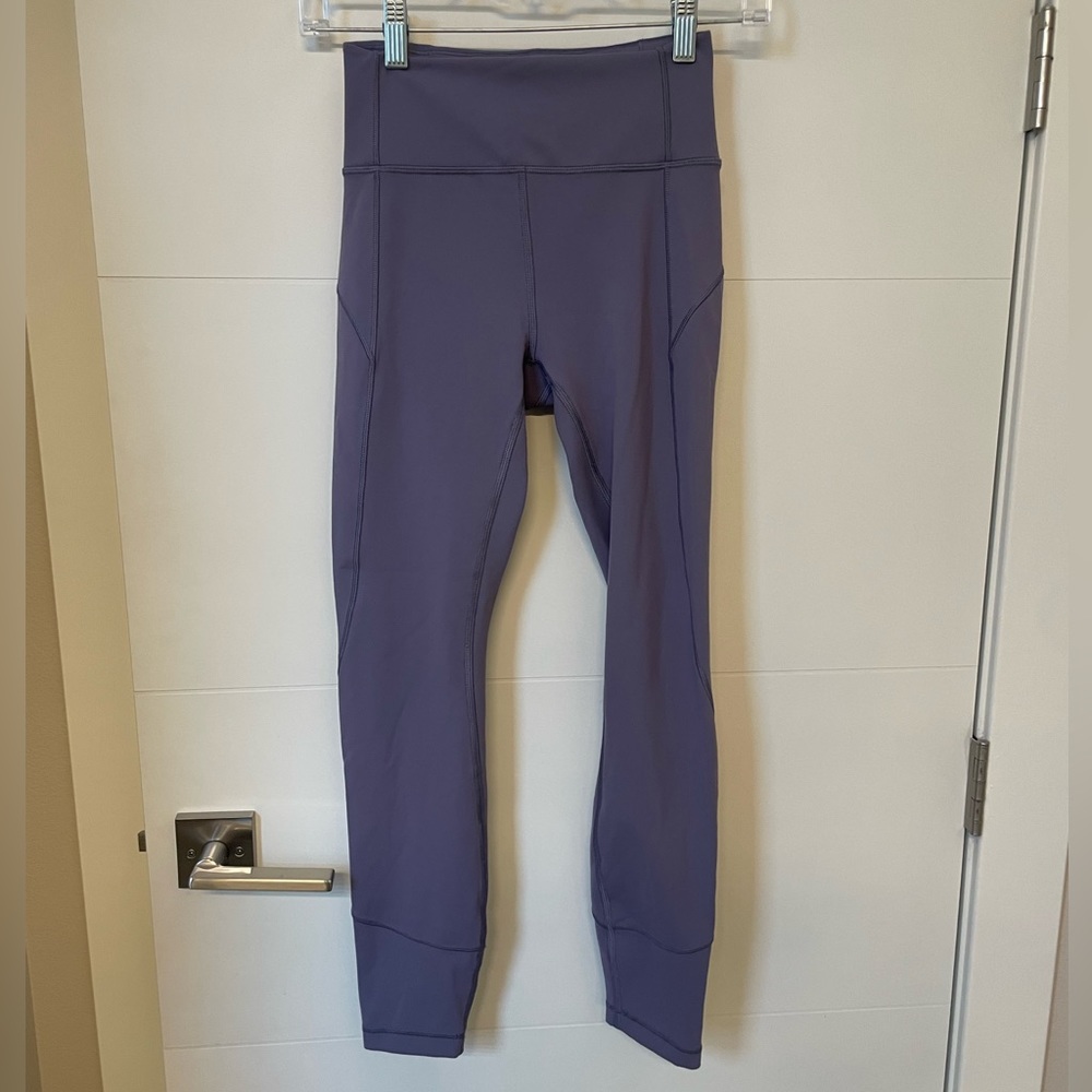Cropped lavender purple lululemon leggings. Size 4.